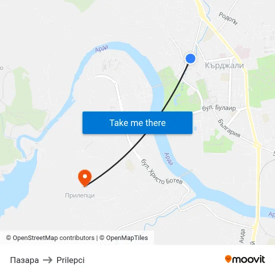 Пазара to Prilepci map