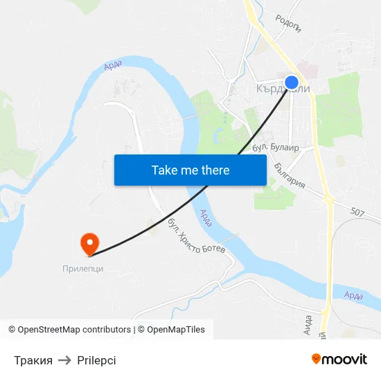 Тракия to Prilepci map