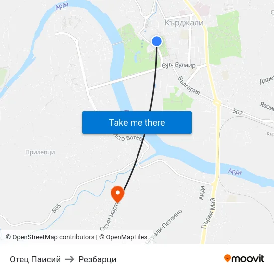 Отец Паисий to Резбарци map