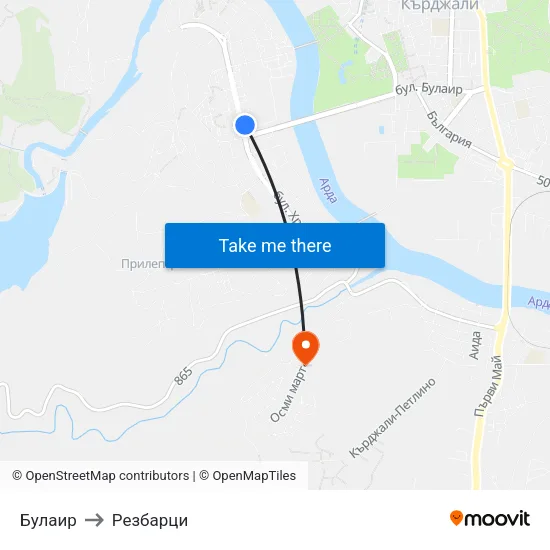 Булаир to Резбарци map