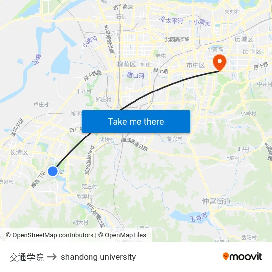 Transportation Institute to Shandong University map