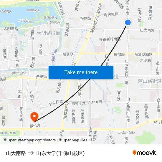 山大南路 to 山东大学(千佛山校区) map