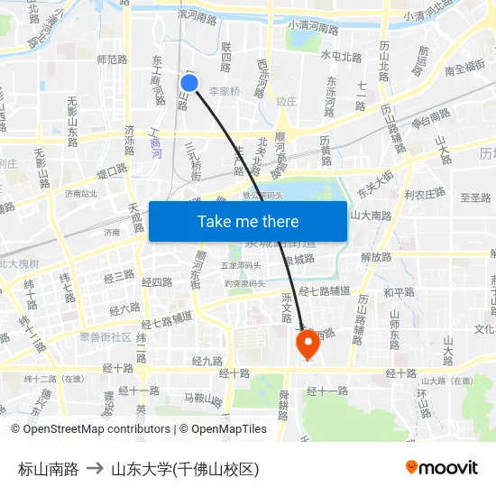 标山南路 to 山东大学(千佛山校区) map