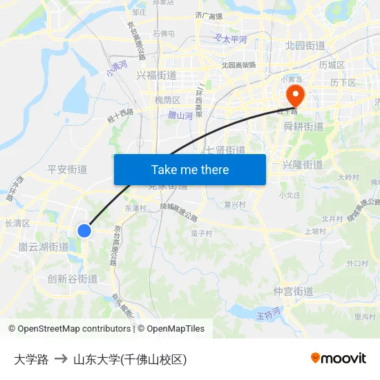 大学路 to 山东大学(千佛山校区) map