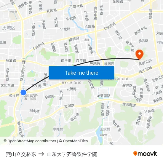 燕山立交桥东 to 山东大学齐鲁软件学院 map
