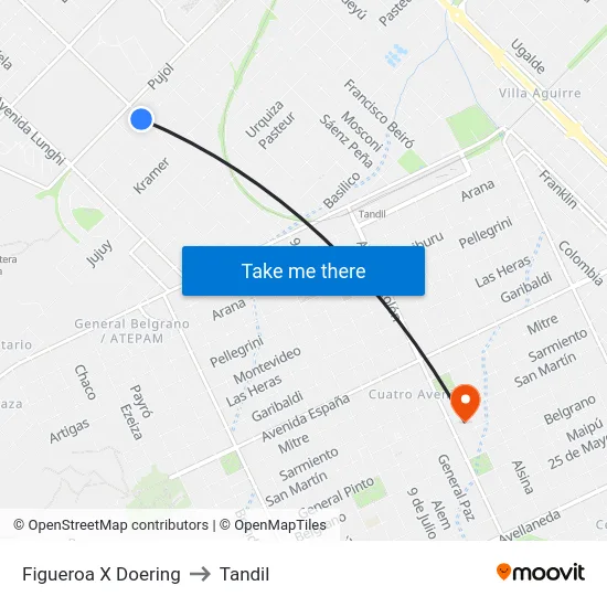 Figueroa X Doering to Tandil map