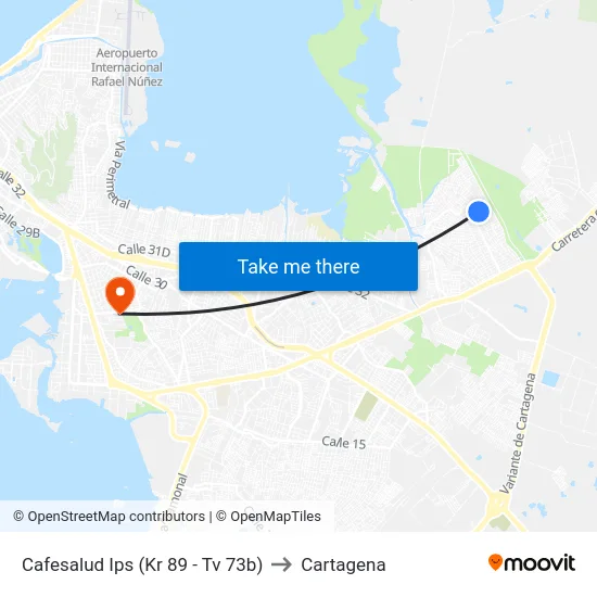Cafesalud Ips (Kr 89 - Tv 73b) to Cartagena map