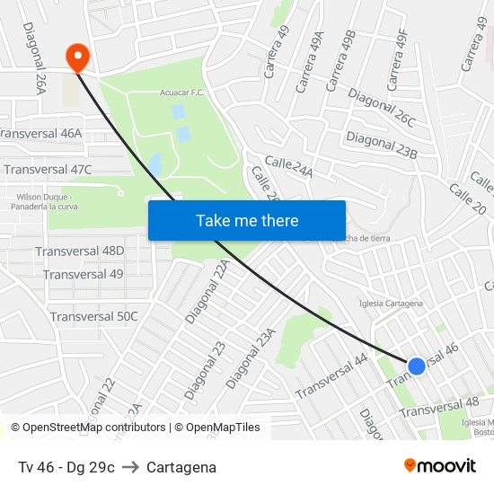 Tv 46 - Dg 29c to Cartagena map