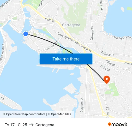 Tv 17 - Cl 25 to Cartagena map