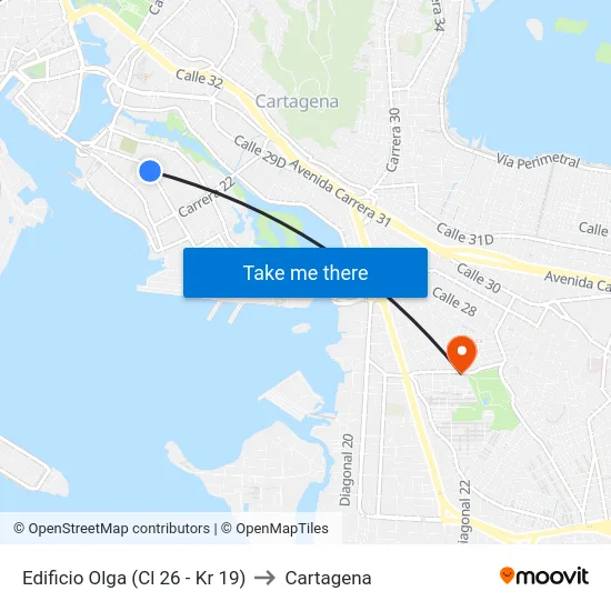 Edificio Olga (Cl 26 - Kr 19) to Cartagena map