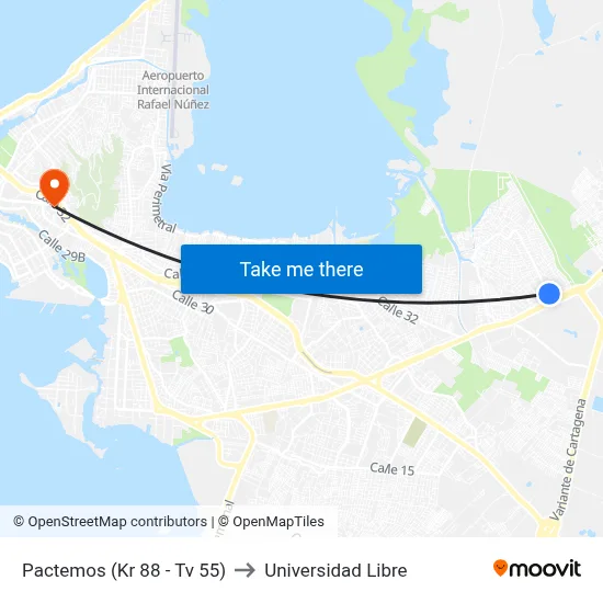 Pactemos (Kr 88 - Tv 55) to Universidad Libre map