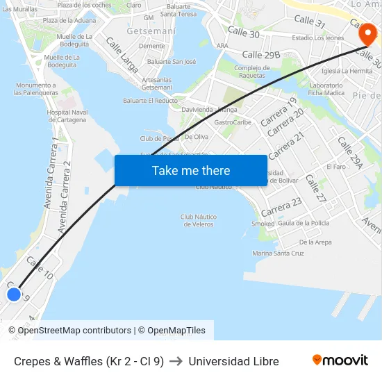 Crepes & Waffles (Kr 2 - Cl 9) to Universidad Libre map