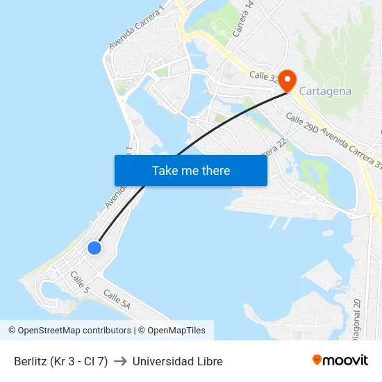 Berlitz (Kr 3 - Cl 7) to Universidad Libre map