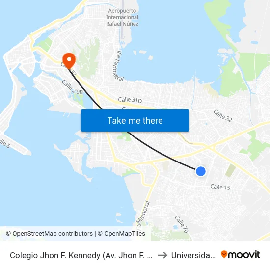 Colegio Jhon F. Kennedy (Av. Jhon F. Kennedy - Cl 22a) to Universidad Libre map