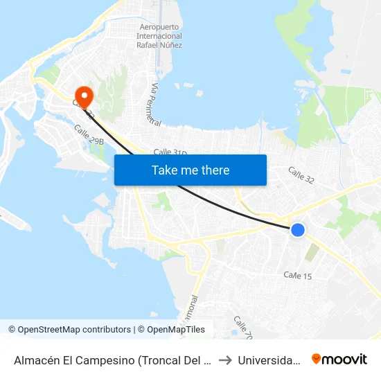 Almacén El Campesino (Troncal Del Caribe - Kr 71) to Universidad Libre map