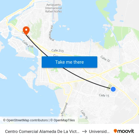 Centro Comercial Alameda De La Victorial (Kr 80e - Cl 24) to Universidad Libre map