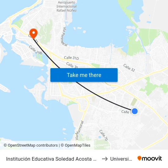Institución Educativa Soledad Acosta De Samper (Kr 80e - Cl 19a) to Universidad Libre map