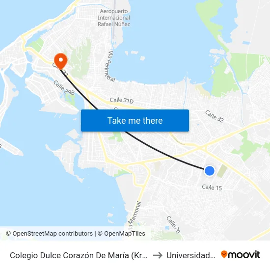 Colegio Dulce Corazón De María (Kr 86b - Cl 25) to Universidad Libre map