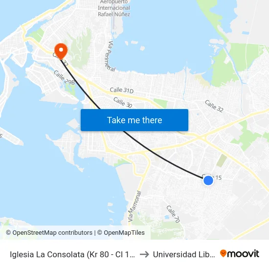Iglesia La Consolata (Kr 80 - Cl 14) to Universidad Libre map