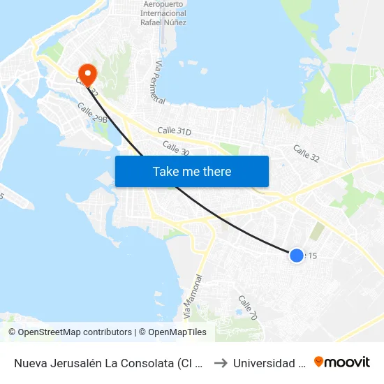 Nueva Jerusalén La Consolata (Cl 15 - Kr 80) to Universidad Libre map