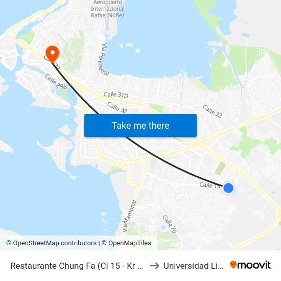Restaurante Chung Fa (Cl 15 - Kr 81c) to Universidad Libre map