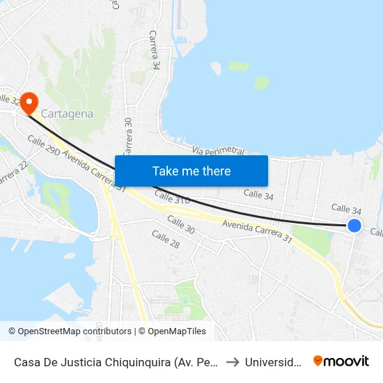 Casa De Justicia Chiquinquira (Av. Pedro Romero - Kr 58) to Universidad Libre map