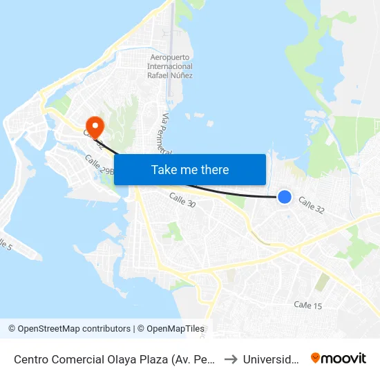 Centro Comercial Olaya Plaza (Av. Pedro Romero - Tv 66) to Universidad Libre map