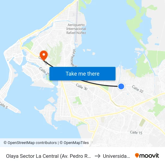 Olaya Sector La Central (Av. Pedro Romero - Kr 63) to Universidad Libre map