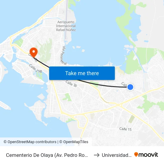 Cementerio De Olaya (Av. Pedro Romero - Tv 71a) to Universidad Libre map