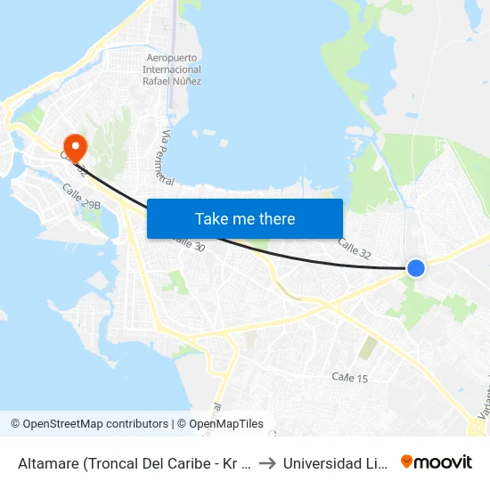 Altamare (Troncal Del Caribe - Kr 89) to Universidad Libre map