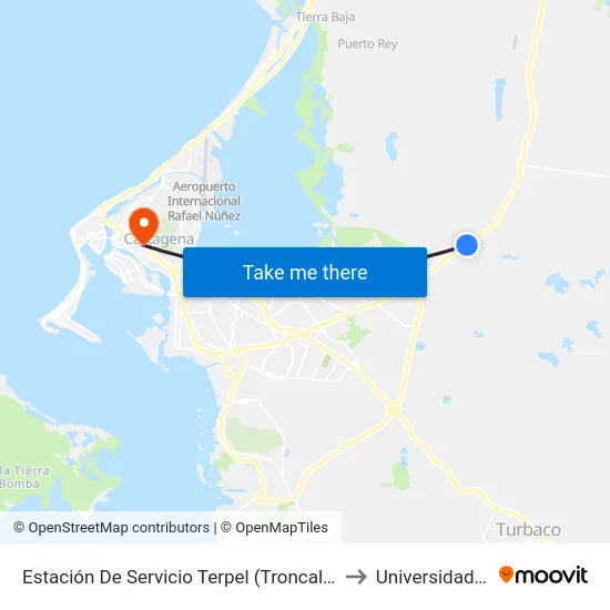 Estación De Servicio Terpel (Troncal Del Caribe) to Universidad Libre map