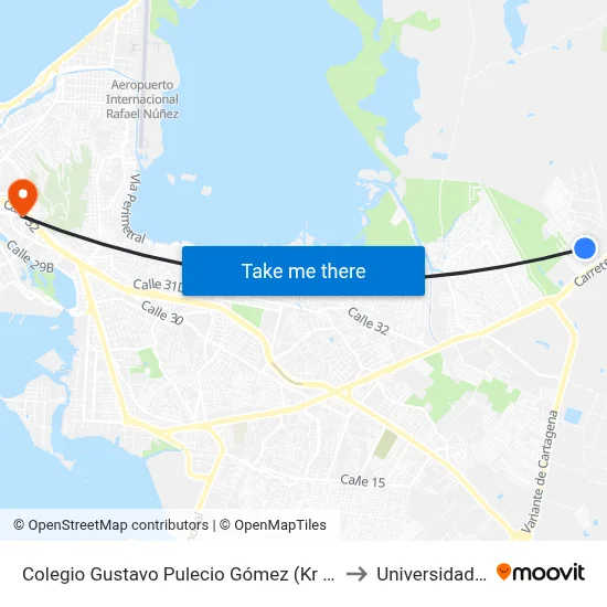 Colegio Gustavo Pulecio Gómez (Kr 113 - Tv 62a) to Universidad Libre map