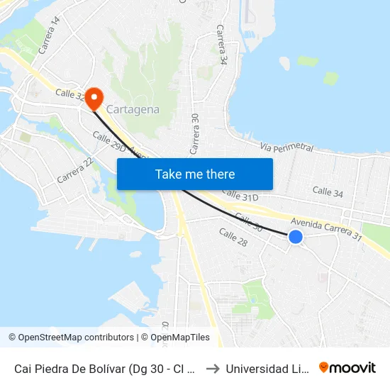 Cai Piedra De Bolívar (Dg 30 - Cl 30a) to Universidad Libre map