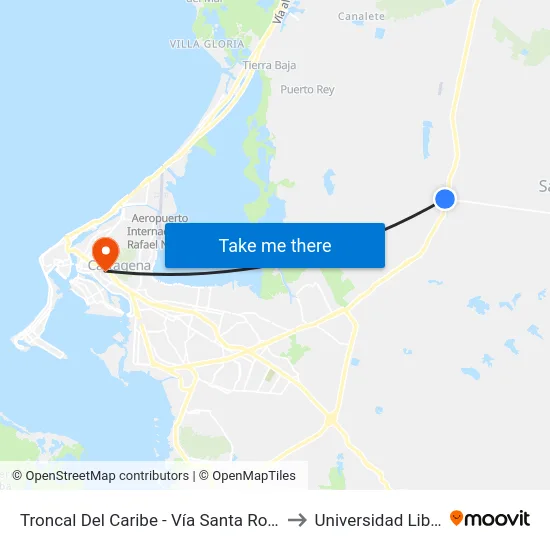 Troncal Del Caribe - Vía Santa Rosa to Universidad Libre map