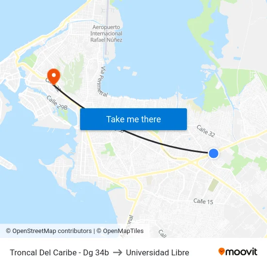 Troncal Del Caribe - Dg 34b to Universidad Libre map
