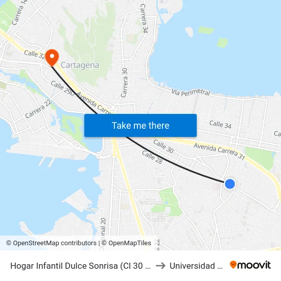 Hogar Infantil Dulce Sonrisa (Cl 30 - Tv 50a) to Universidad Libre map