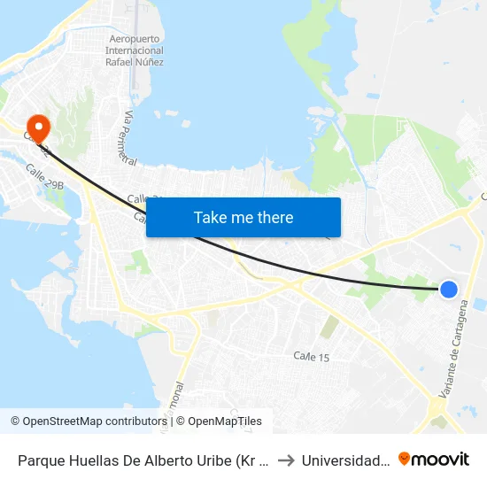 Parque Huellas De Alberto Uribe (Kr 102 - Cl 39h) to Universidad Libre map