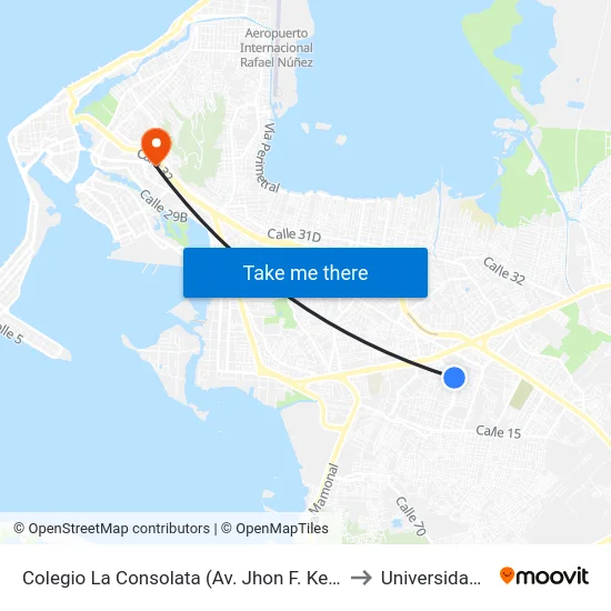 Colegio La Consolata (Av. Jhon F. Kennedy - Cl 26) to Universidad Libre map