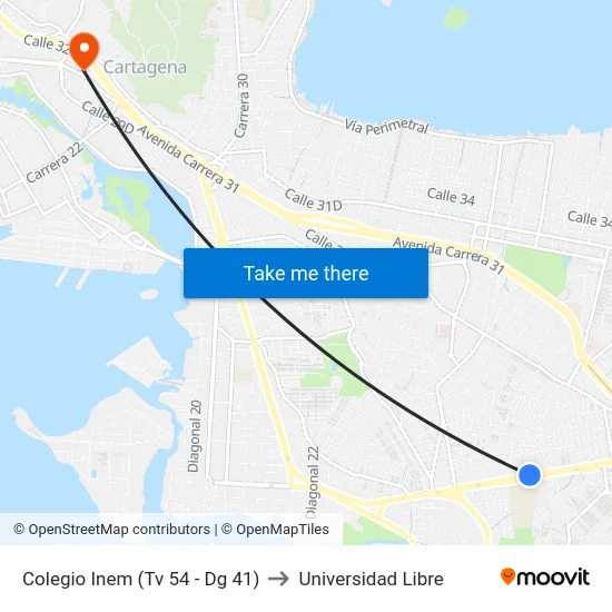 Colegio Inem (Tv 54 - Dg 41) to Universidad Libre map