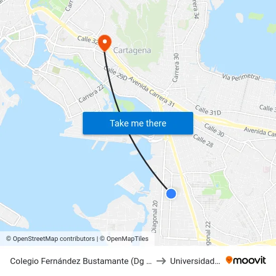 Colegio Fernández Bustamante (Dg 21a - Tv 48) to Universidad Libre map