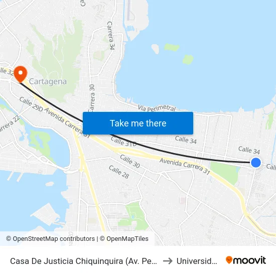 Casa De Justicia Chiquinquira (Av. Pedro Romero - Kr 58) to Universidad Libre map