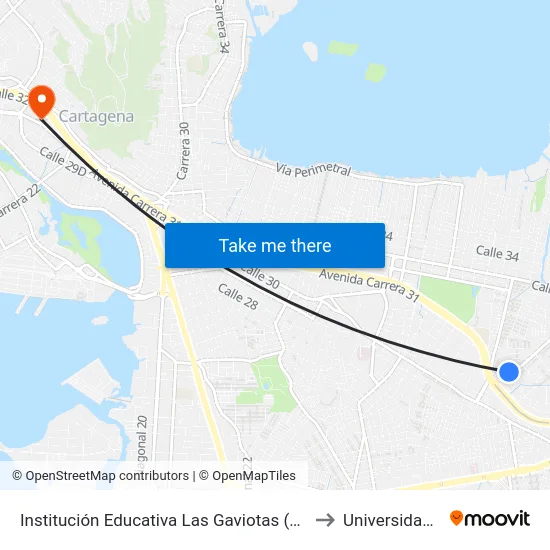 Institución Educativa Las Gaviotas (Tv 65 - Dg 30f) to Universidad Libre map