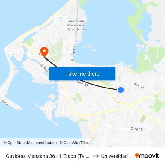 Gaviotas Manzana 36 - 1 Etapa (Tv 69a - Kr 60) to Universidad Libre map