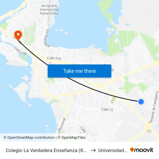 Colegio La Verdadera Enseñanza (Kr 102 - Cl 37) to Universidad Libre map