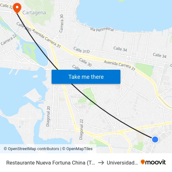 Restaurante Nueva Fortuna China (Tv 56 - Cl 21a) to Universidad Libre map