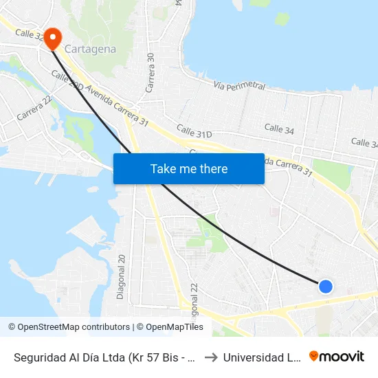 Seguridad Al Día Ltda (Kr 57 Bis - Tv 51) to Universidad Libre map