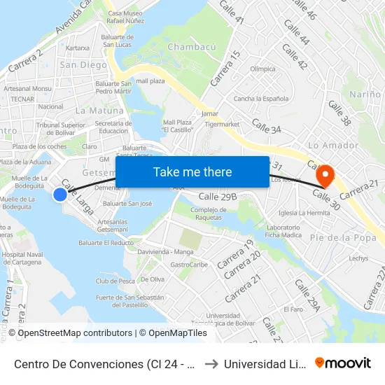 Centro De Convenciones (Cl 24 - Kr 9) to Universidad Libre map