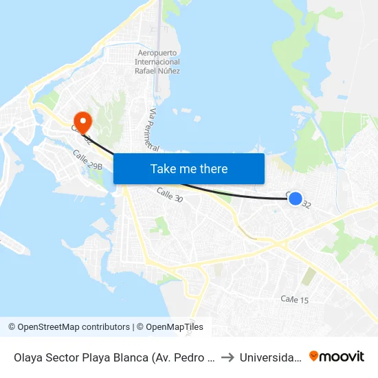 Olaya Sector Playa Blanca (Av. Pedro Romero - Tv 70a) to Universidad Libre map