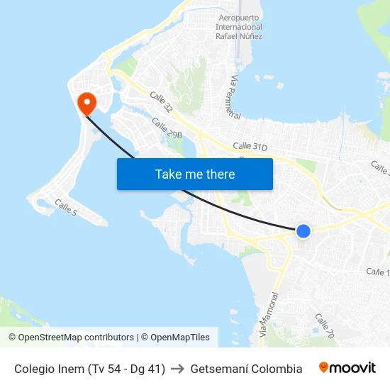 Colegio Inem (Tv 54 - Dg 41) to Getsemaní Colombia map