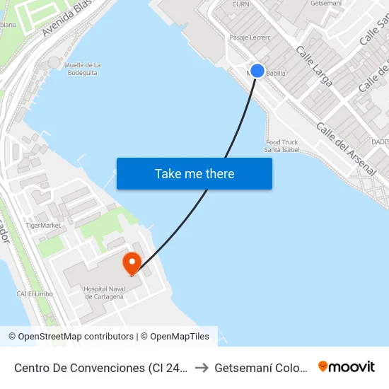 Centro De Convenciones (Cl 24 - Kr 9) to Getsemaní Colombia map